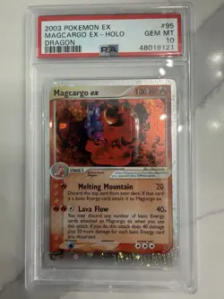 Pokemon Magcargo ex EX Dragon Holo Ultra Rare #95 PSA 10 Gem Mint - Image 1