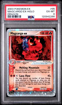 PSA 6 Magcargo Ex Holo Dragon #95 2003 Pokemon Ex Dragon 120942266 - Image 1