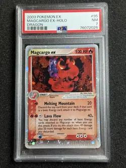 2003 POKEMON EX DRAGON #95 MAGCARGO EX-HOLO PSA 7 - Image 1