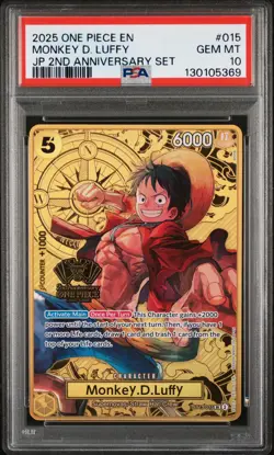 2025 ONE PIECE JPN 2ND ANV SET #015 MONKEY D. LUFFY PSA 10 - Image 1