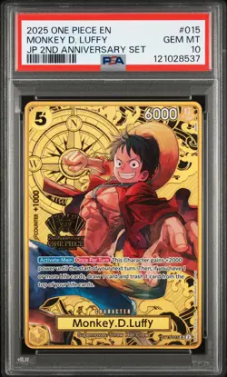 2025 ONE PIECE JPN 2ND ANV SET #015 MONKEY D. LUFFY PSA 10 - Image 1
