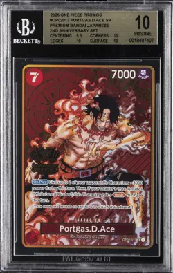 2025 ONE PIECE PROMOS PREM BANDAI JPN 2ND ANV SET PORTGAS.D.ACE SR BGS 10 - Image 1