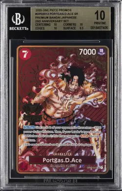 2025 ONE PIECE PROMOS PREM BANDAI JPN 2ND ANV SET PORTGAS.D.ACE SR BGS 10 - Image 1
