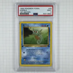 1999 Pokemon Horsea 1st Edition Card Fossil 49 PSA 9 Mint - Image 1