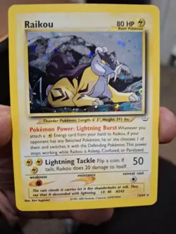 Pokemon TCG Neo Revelation Holo Rare Raikou 13/64 LP - Image 1