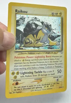 Pokemon TCG Neo Revelation Unlimited Card Raikou 13/64 Holo Rare LP - Image 3