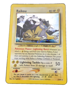 Pokemon TCG Neo Revelation Unlimited Card Raikou 13/64 Holo Rare - LP - Image 2