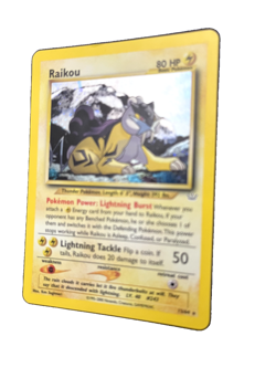 Pokemon TCG Neo Revelation Unlimited Card Raikou 13/64 Holo Rare - LP - Image 3