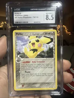 Pokemon 2006 EX Holon Phantoms #76 Pichu CGC 8.5 - Image 1