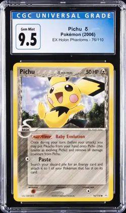 2006 POKEMON EX HOLON PHANTOMS #76 PICHU CGC 9.5 - Image 1