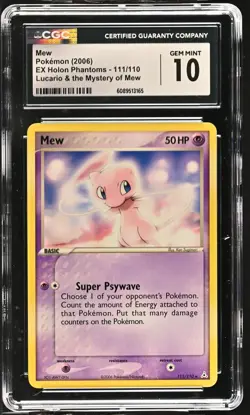 CGC 10 GEM MINT Mew 2006 EX Holon Phantoms 111/110 Non Holo Pokemon Card - Image 1