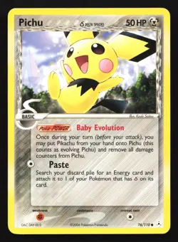 Pokemon Pichu (Delta Species) 76/110 EX Holon Phantoms Regular Common MP - Image 1