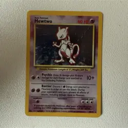 Pokemon Mewtwo Base Set Holo Rare 10/102 60HP Basic English Card - Image 1