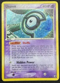 Unown C - C/28 - Pokemon Ex Unseen Forces Holo Card HP (Damaged) - Image 1