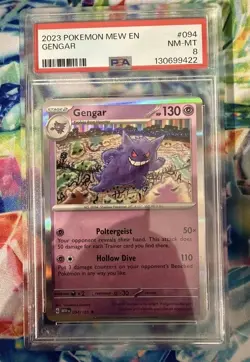 POKEMON 151 #094 GENGAR - PSA 8 - 2023 MEW EN SCARLET VIOLET ENGLISH CARD #94 - Image 1