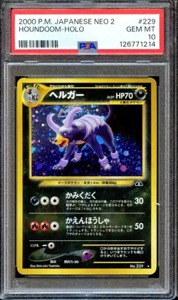 PSA 10 Houndoom Neo 2 #229 Neo Discovery Japanese Pokemon Card GEM MINT Holo - Image 1