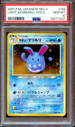 PSA 10 Light Azumarill Neo 4 #184 Destiny Japanese Pokemon Card Holo GEM MINT - Image 1