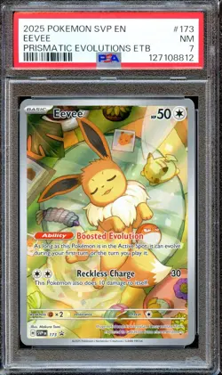 PSA 8 Eevee 173 SVP EN Prismatic Evolutions ETB Promo Pokemon Card NEAR MINT - Image 1