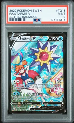 2022 POKEMON SWORD & SHIELD ASTRAL RADIANCE #TG13 FULL ART/STARMIE V PSA 9 - Image 1