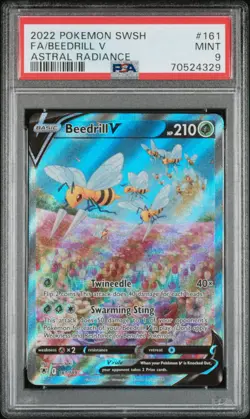 2022 POKEMON SWORD & SHIELD ASTRAL RADIANCE #161 FULL ART/BEEDRILL V PSA 9 - Image 1