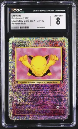 CGC 8 Drowzee 2002 Legendary Collection 73/110 Reverse Holo Pokemon Card - Image 1