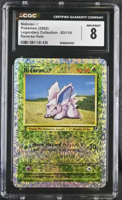 CGC 8 Nidoran 2002 Legendary Collection 83/110 Reverse Holo Pokemon Card - Image 1