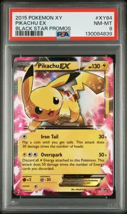 2015 POKEMON XY BLACK STAR PROMOS PIKACHU EX #XY84 PSA 8 NM #130084839 - Image 1