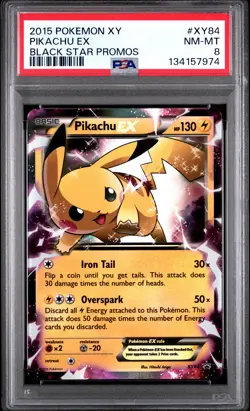 2015 POKEMON XY BLACK STAR PROMOS PIKACHU EX #XY84 PSA 8 NM #134157974 - Image 1