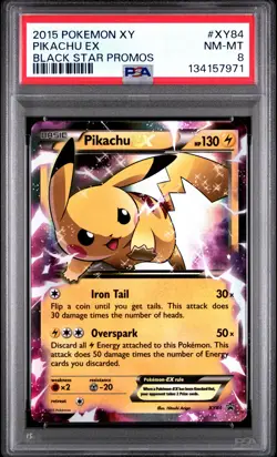 2015 POKEMON XY BLACK STAR PROMOS PIKACHU EX #XY84 PSA 8 NM #134157971 - Image 1