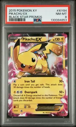 2015 POKEMON XY BLACK STAR PROMOS PIKACHU EX #XY84 PSA 8 NM #130084853 - Image 1