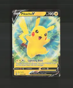 Pikachu V SWSH198 Sword & Shield Black Star Promo Holo Pokemon Card NM - Image 1