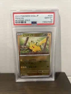 2023 Pokemon Pikachu TCG Reverse Holo Pokeball 151 Japanese 25/165 PSA 10 - Image 2