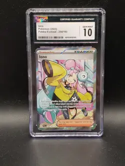 2023 POKEMON CGC 10 IONO 254/193 PALDEA EVOLVED ULTRA RARE HOLO - Image 1