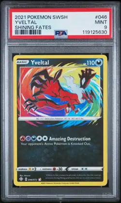 Pokemon 2021 Yveltal 046/072 Amazing Rare Shining Fates PSA 9 - Image 1