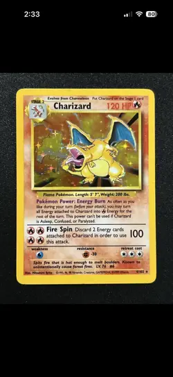 Charizard 4/102 Base Set Unlimited 1999 Holo Rare Pokemon TCG - LP- - Image 1