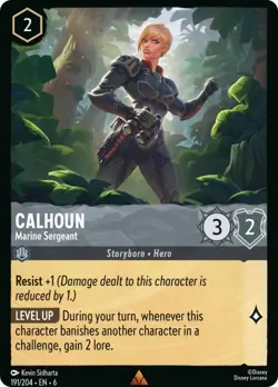 Disney Lorcana - Calhoun Marine Sergeant - 191/204 Azurite Sea TCG NM Rare - Image 1