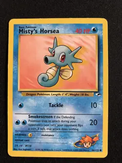 2000 Pokemon Gym Heroes Misty's Horsea #86/132 - Image 1