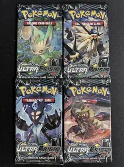Pokemon Ultra Prism Booster Pack x4 Art Set Sealed - Image 1