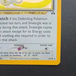 Pokemon TCG Smeargle 11/75 Neo Discovery Unlimited Holo Rare LP - Image 3