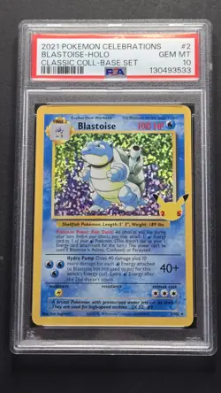 PSA 10 Celebrations Blastoise 2/102 Classic Collection Pokemon 2021 - Image 1