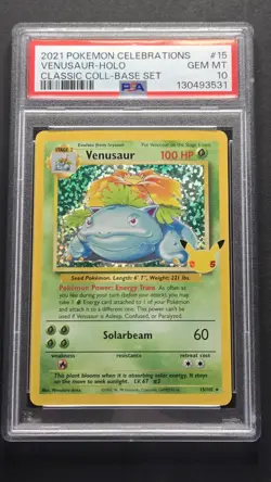 PSA 10 Celebrations Venusaur 15/102 Classic Collection Pokemon 2021 - Image 1