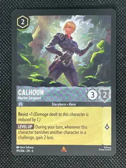 Calhoun - Marine Sergeant 191/204 Disney Lorcana Azurite Sea RARE - Image 1
