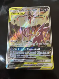 Espeon & Deoxys GX SM240 Pokemon Black Star Promo Full Art Holo Near Mint 2020 - Image 1