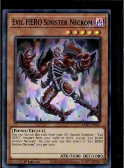 Yu-Gi-Oh! Evil HERO Sinister Necrom (BLUE) LDS3-EN026 1st Edition Holo - Image 1
