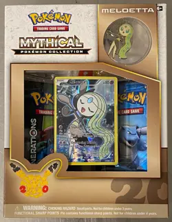 POKEMON MYTHICAL COLLECTION BOX W/ 2 GENERATIONS PACKS & MELOETTA XY120 SEALED - Image 1