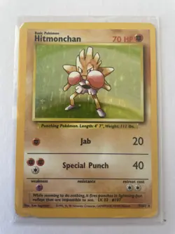 Hitmonchan - 7/102 - Base Set Unlimited 1999 - WOTC - Holo - HP/MP- Pokemon TCG - Image 1