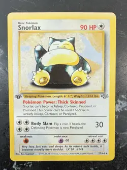 1999 Pokemon Jungle 1st Edition Snorlax #27/64 Vintage - Image 1