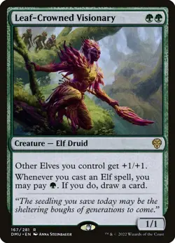 x1 Leaf-Crowned Visionary Dominaria United Regular 167 MTG - Image 1