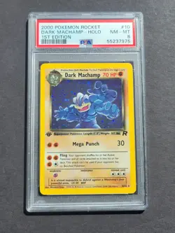 Pokemon PSA 8 1ST EDITION DARK MACHAMP 10/82 - TEAM ROCKET SET HOLO - NM/MINT - Image 1