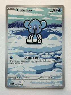 Cubchoo 109/086 Illustration Rare Pokemon TCG SV: Black Bolt NM - Image 1